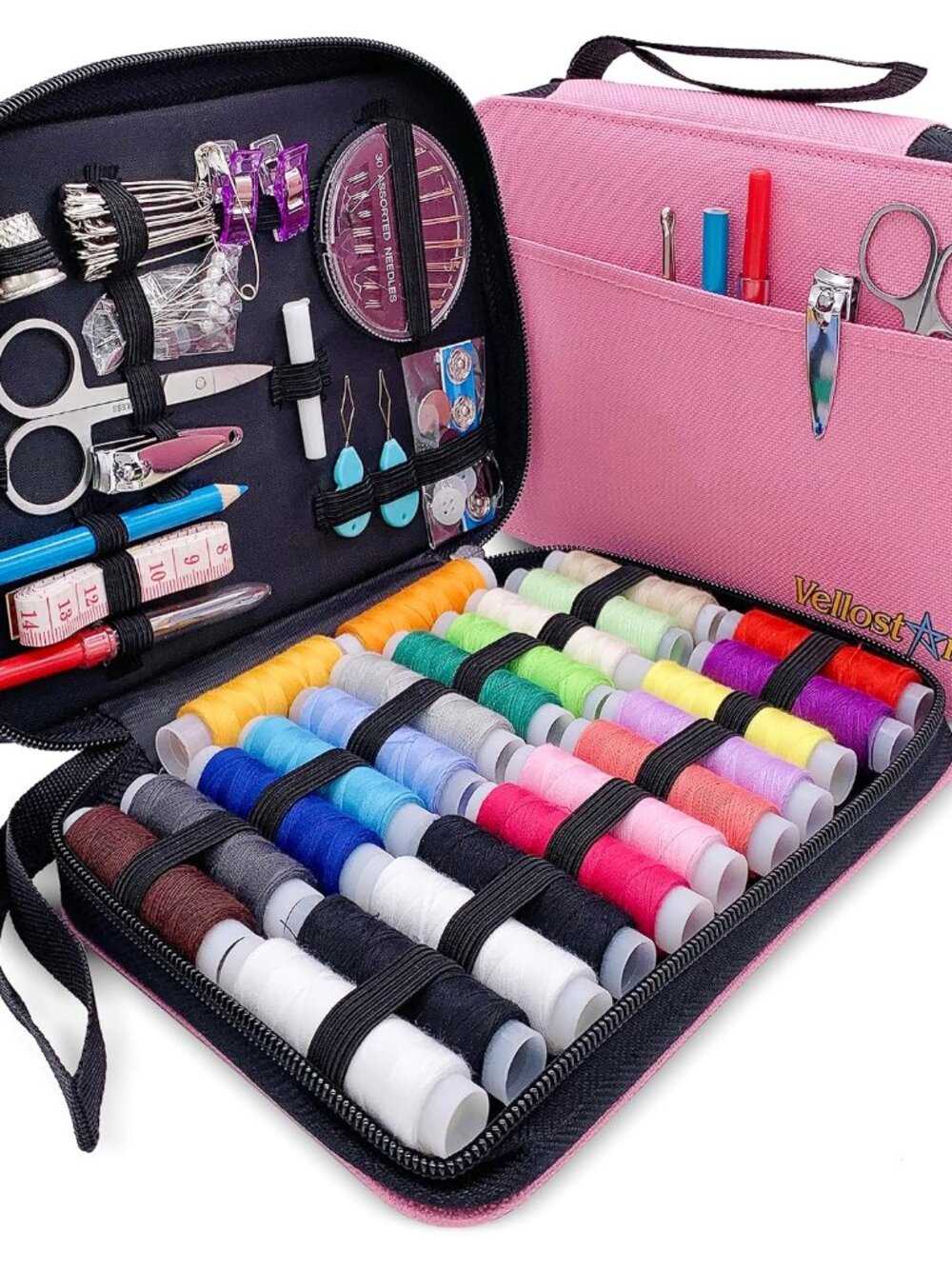Sewing Kit for Adults, Teens & Kids - 100-Piece Pink Beginner Set